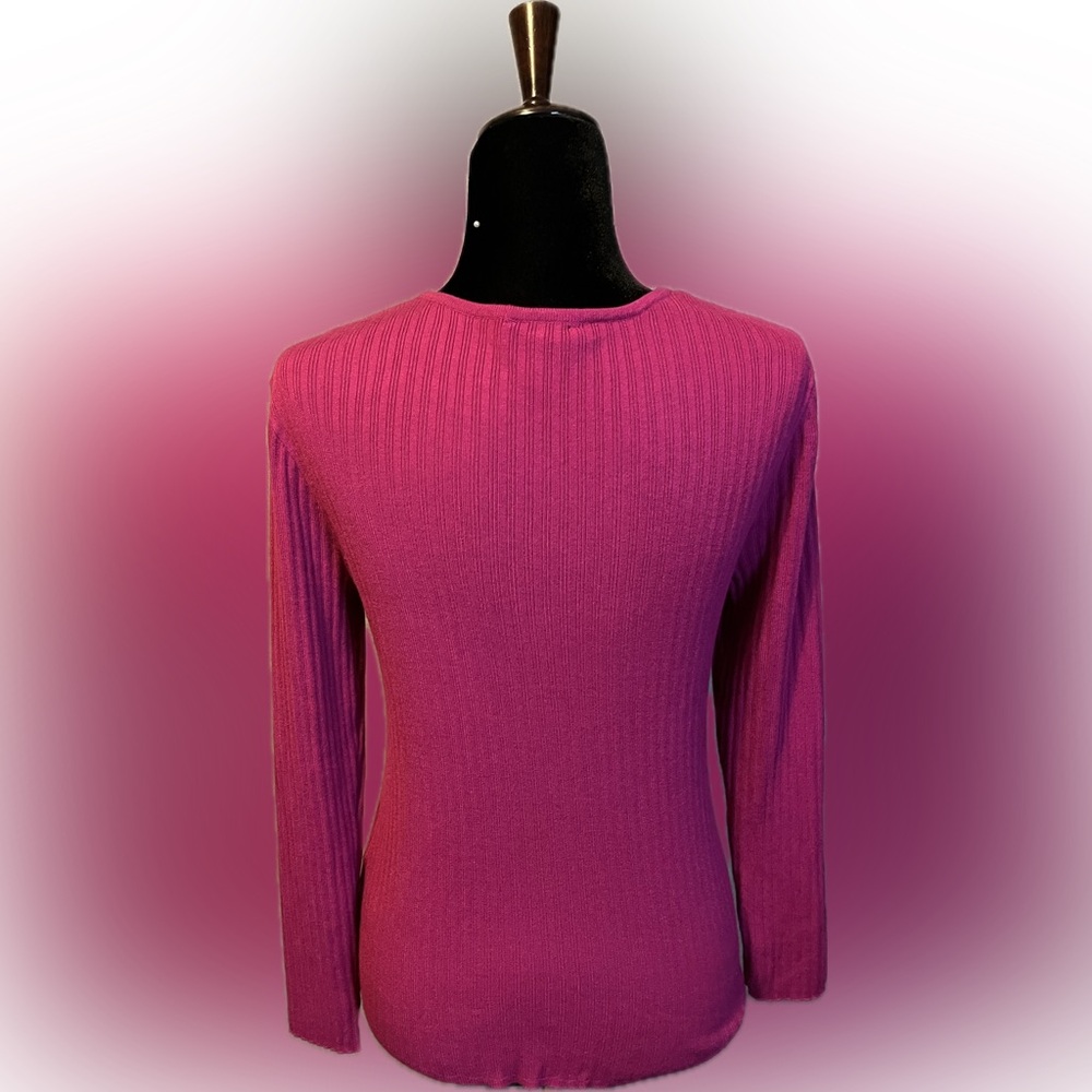 Jessica Simpson Adrielle Long Sleeve Sweater Top in Festival Fuchsia size L - Picture 6 of 14
